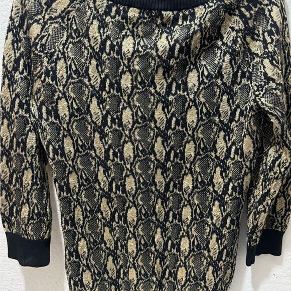 Ralph Lauren 3/4 Sleeve Boat Neck Sweater Tunic Black/Gold  $99.50 - Picture 4 of 5